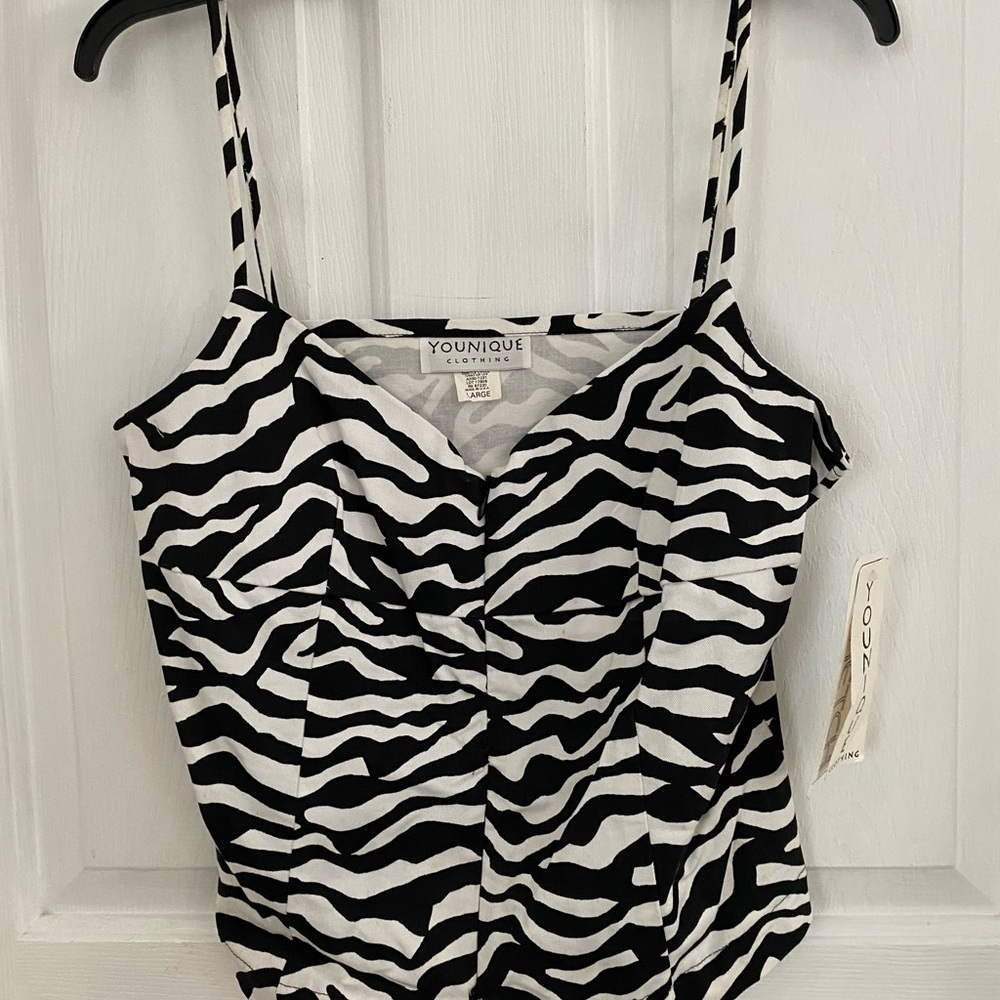 YOUNIQUE Zebra Print Stretch Camisole Top - Picture 4 of 14